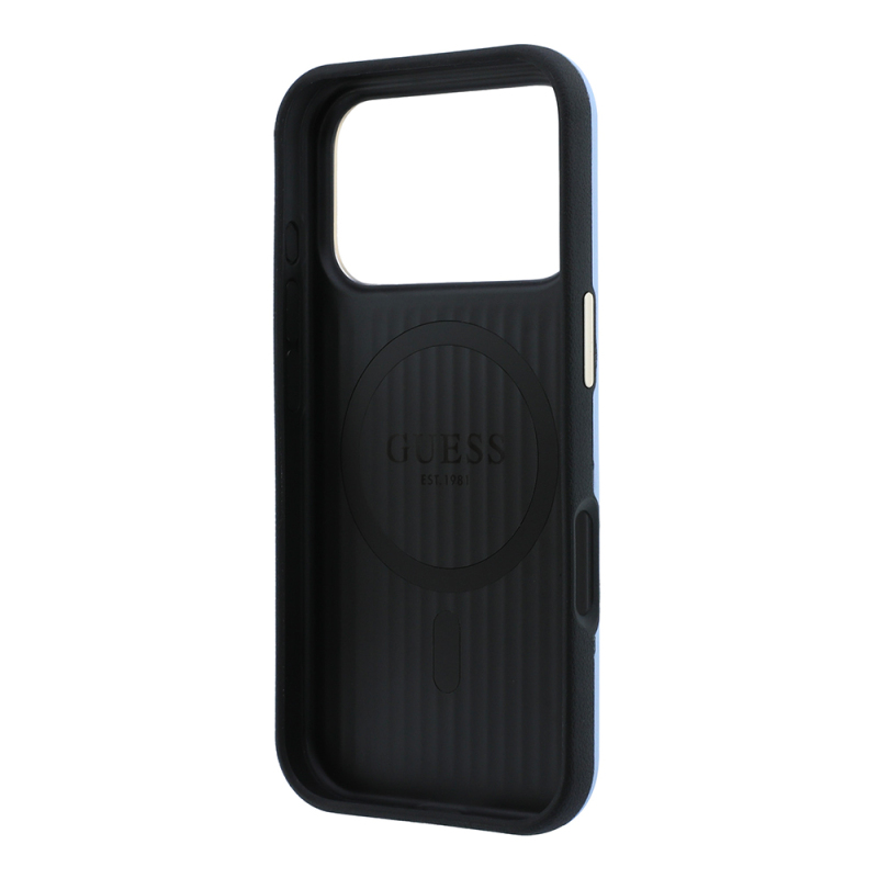 Apple iPhone 18 Pro Max Case Guess Original Licensed M-safe Charging Feature PU Perforated 4G and Text Logo Cover - 8