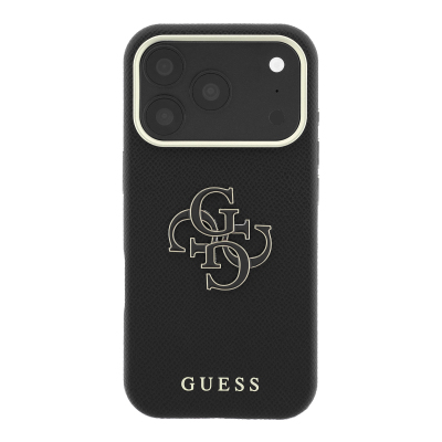 Apple iPhone 18 Pro Max Case Guess Original Licensed PU Text and 4G Large Metal Logo Cover - 19