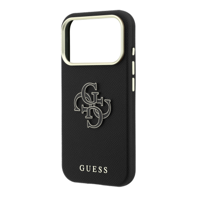Apple iPhone 18 Pro Max Case Guess Original Licensed PU Text and 4G Large Metal Logo Cover - 22