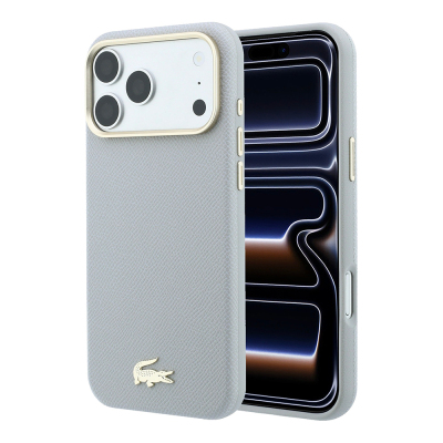 Apple iPhone 18 Pro Max Case, Lacoste Original Licensed, M-Safe Charging Enabled, PVC Semi-Pique Patterned Back, Iconic Crocodile Weave Logo Cover - 2