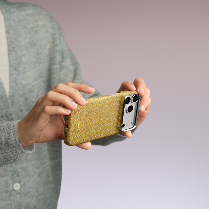 Apple iPhone 18 Pro Max Case M-safe Charging Enabled Aramid Carbon Fiber Pitaka Wind Over Wheat Series Cover - 14