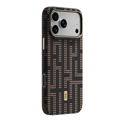 Apple iPhone 18 Pro Max Case M-safe Charging Enabled Raptic Aramid Dual Ultra Grid Series Carbon Cover - 3