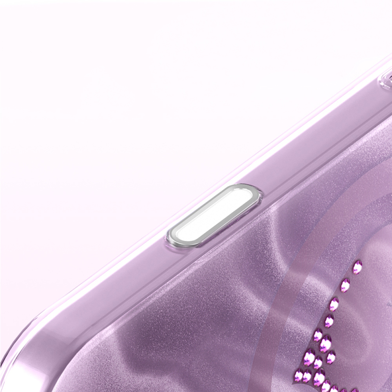 Apple iPhone 18 Pro Max Case M-Safe Charging Feature Original Swarovski Crystal Embellished Zore Paris Rovix Hard PC Cover - 28
