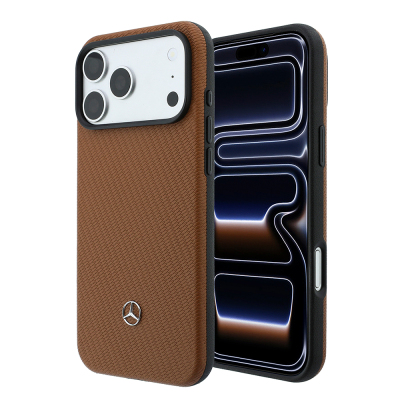 Apple iPhone 18 Pro Max Case Mercedes Benz Original Licensed M-safe Charging Enabled PU Leather 3D Metal Logo Card Holder Cover - 4