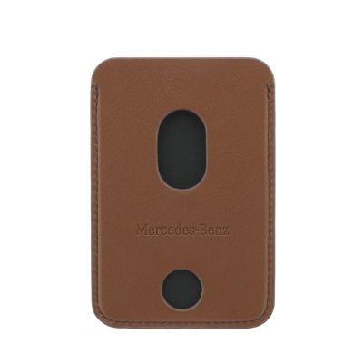 Apple iPhone 18 Pro Max Case Mercedes Benz Original Licensed M-safe Charging Enabled PU Leather 3D Metal Logo Card Holder Cover - 14
