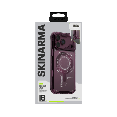 Apple iPhone 18 Pro Max Case SkinArma M-safe Charging Enabled Airbag Design Magma Cover - 11