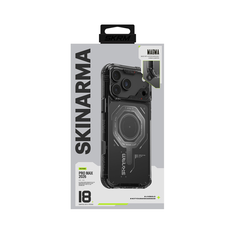 Apple iPhone 18 Pro Max Case SkinArma M-safe Charging Enabled Airbag Design Magma Cover - 23