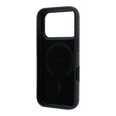Apple iPhone 18 Pro Max Case TUMI Original Licensed M-safe Charging Enabled Metal Logo PU Carbon Design Cover - 7