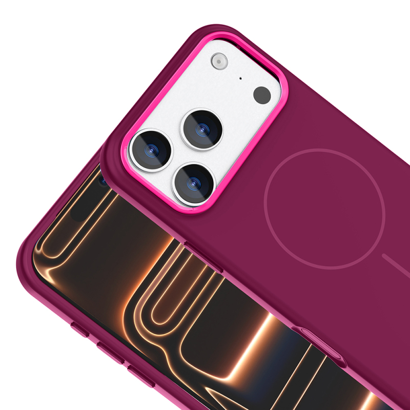 Apple iPhone 18 Pro Max Case with M-Safe Charging Feature, Metal Camera Frame, Zore Edi Silicone Cover - 25