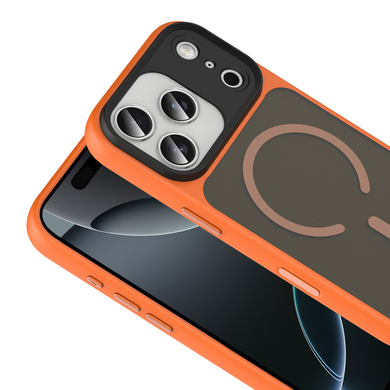 Apple iPhone 18 Pro Max Case with Matte Back and Wireless Charging Feature, Zore Fleet M-safe Cover - 16