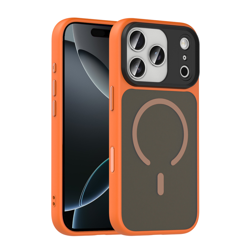 Apple iPhone 18 Pro Max Case with Matte Back and Wireless Charging Feature, Zore Fleet M-safe Cover - 1
