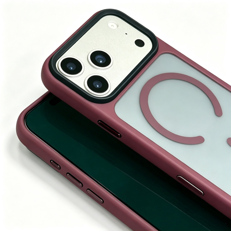 Apple iPhone 18 Pro Max Case with Matte Back and Wireless Charging Feature, Zore Fleet M-safe Cover - 21