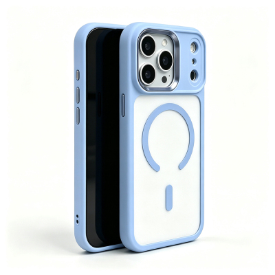 Apple iPhone 18 Pro Max Case with Wireless Charging - Zore Chrome M-safe Silicone Cover - 20
