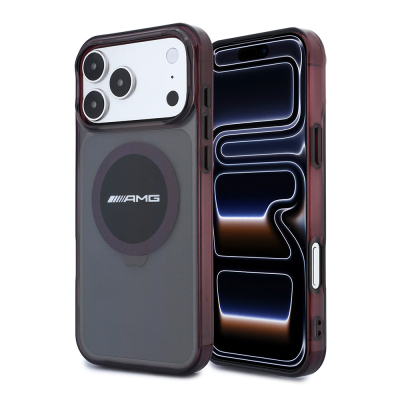 Apple iPhone 18 Pro Max Kılıf AMG Orjinal Lisanslı M-safe Şarj Özellikli Transparan IML Baskı Logolu Bicolor Block Kapak - 1