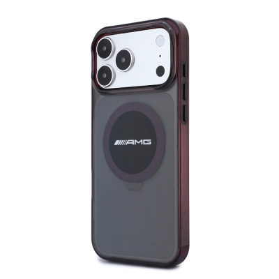 Apple iPhone 18 Pro Max Kılıf AMG Orjinal Lisanslı M-safe Şarj Özellikli Transparan IML Baskı Logolu Bicolor Block Kapak - 2