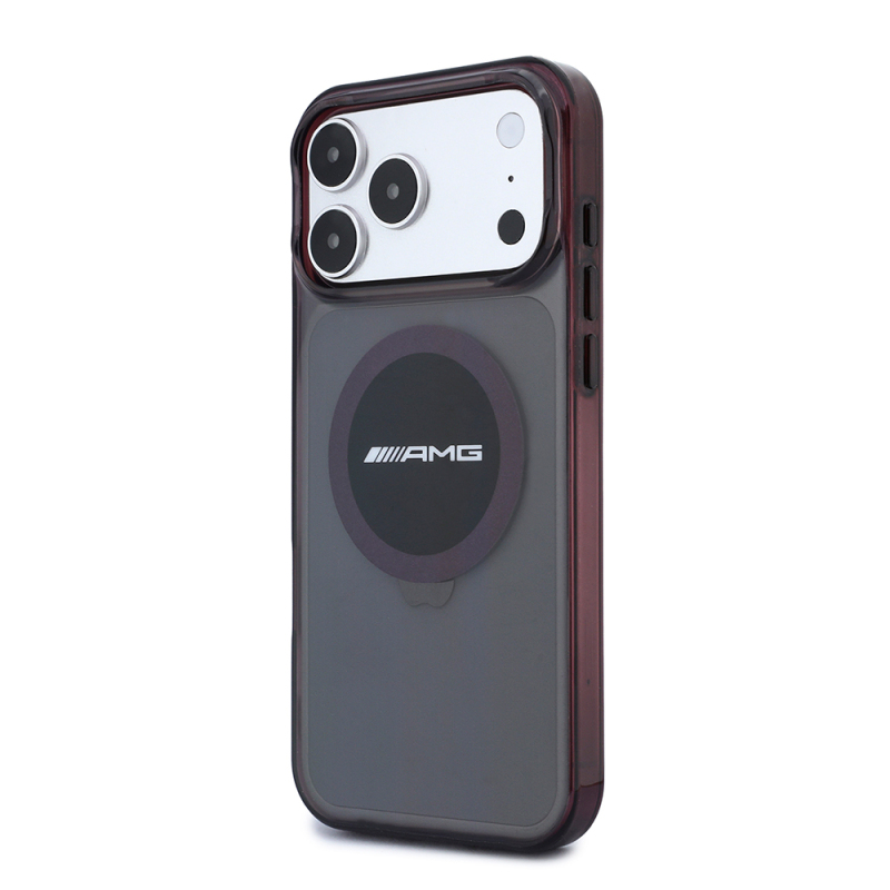 Apple iPhone 18 Pro Max Kılıf AMG Orjinal Lisanslı M-safe Şarj Özellikli Transparan IML Baskı Logolu Bicolor Block Kapak - 2