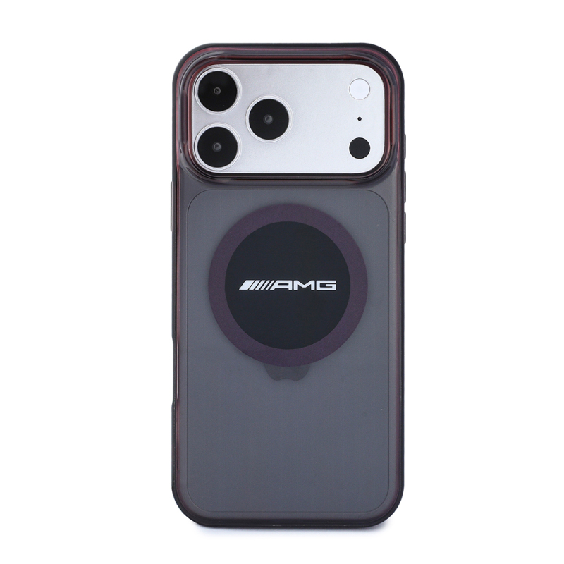 Apple iPhone 18 Pro Max Kılıf AMG Orjinal Lisanslı M-safe Şarj Özellikli Transparan IML Baskı Logolu Bicolor Block Kapak - 3
