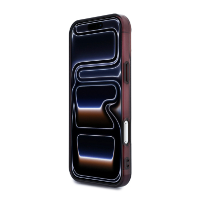 Apple iPhone 18 Pro Max Kılıf AMG Orjinal Lisanslı M-safe Şarj Özellikli Transparan IML Baskı Logolu Bicolor Block Kapak - 5
