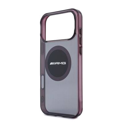 Apple iPhone 18 Pro Max Kılıf AMG Orjinal Lisanslı M-safe Şarj Özellikli Transparan IML Baskı Logolu Bicolor Block Kapak - 6
