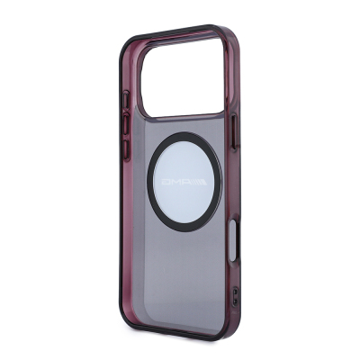 Apple iPhone 18 Pro Max Kılıf AMG Orjinal Lisanslı M-safe Şarj Özellikli Transparan IML Baskı Logolu Bicolor Block Kapak - 7
