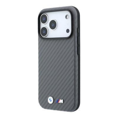 Apple iPhone 18 Pro Max Kılıf BMW Orjinal Lisanslı M-safe Şarj Özellikli Karbon Fiber Tasarımlı ve Metal Logolu PU Deri Kapak - 5