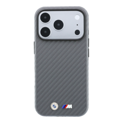 Apple iPhone 18 Pro Max Kılıf BMW Orjinal Lisanslı M-safe Şarj Özellikli Karbon Fiber Tasarımlı ve Metal Logolu PU Deri Kapak - 6