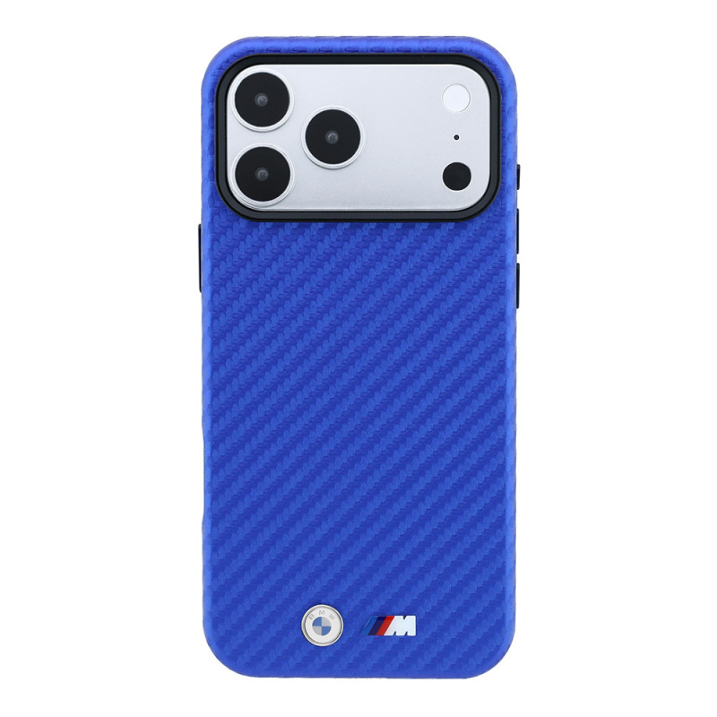 Apple iPhone 18 Pro Max Kılıf BMW Orjinal Lisanslı M-safe Şarj Özellikli Karbon Fiber Tasarımlı ve Metal Logolu PU Deri Kapak - 27