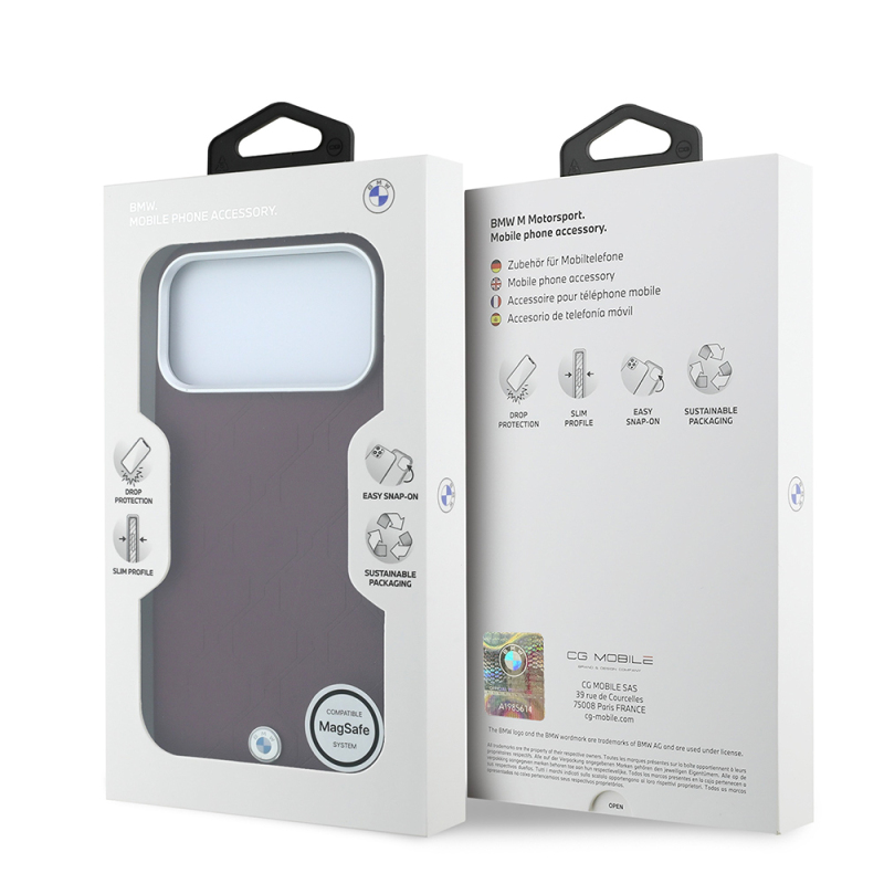 Apple iPhone 18 Pro Max Kılıf BMW Orjinal Lisanslı M-safe Şarj Özellikli Metal Logolu Kabartmalı Kapitone Deri Kapak - 8