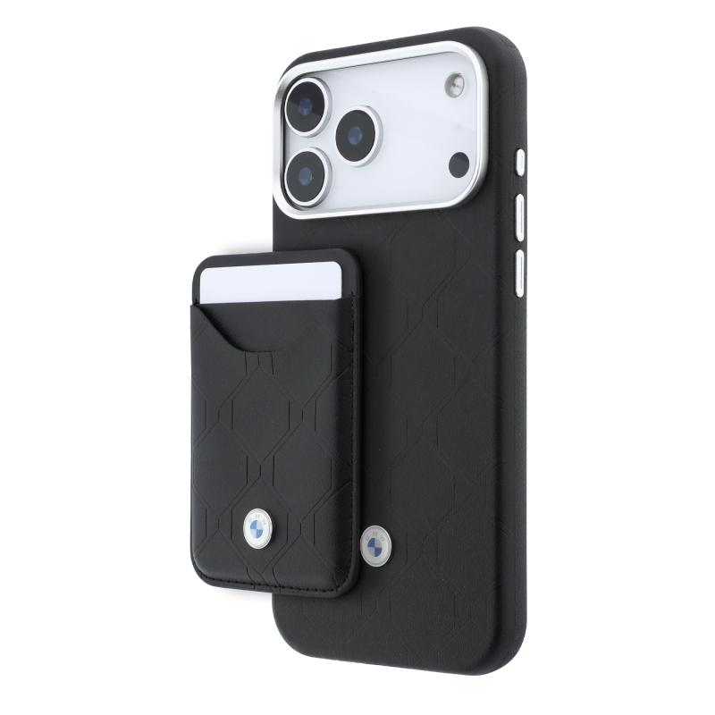 Apple iPhone 18 Pro Max Kılıf BMW Orjinal Lisanslı M-safe Şarj Özellikli Metal Logolu Kabartmalı Kapitone Deri Kartlıklı Kapak - 2