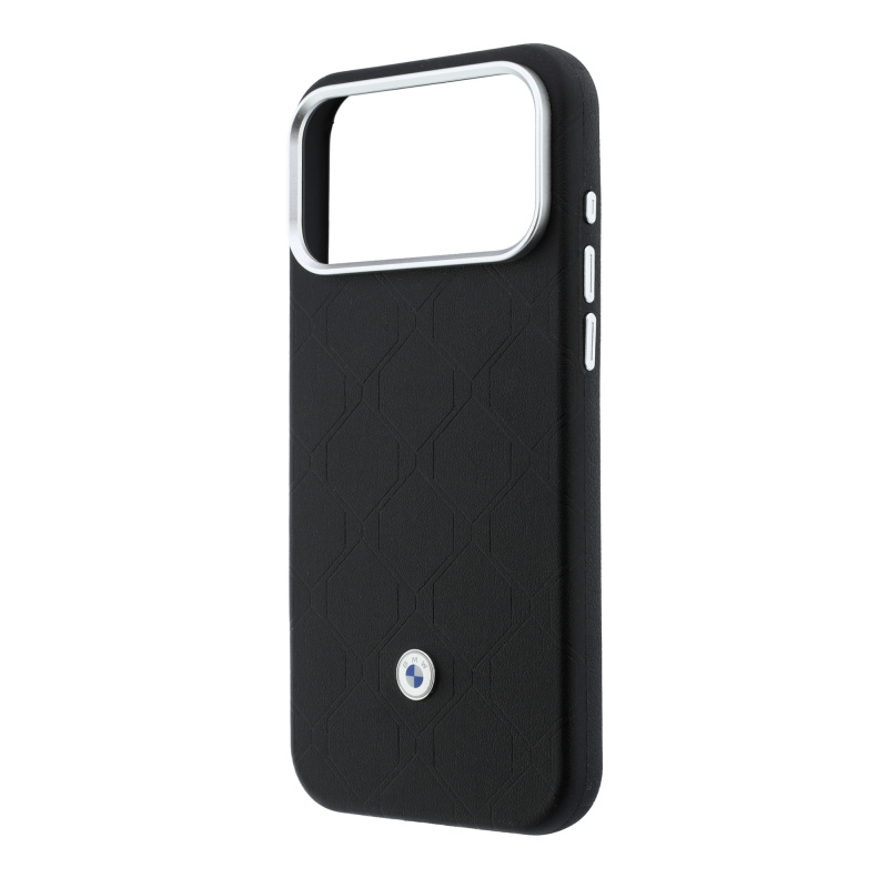 Apple iPhone 18 Pro Max Kılıf BMW Orjinal Lisanslı M-safe Şarj Özellikli Metal Logolu Kabartmalı Kapitone Deri Kartlıklı Kapak - 18