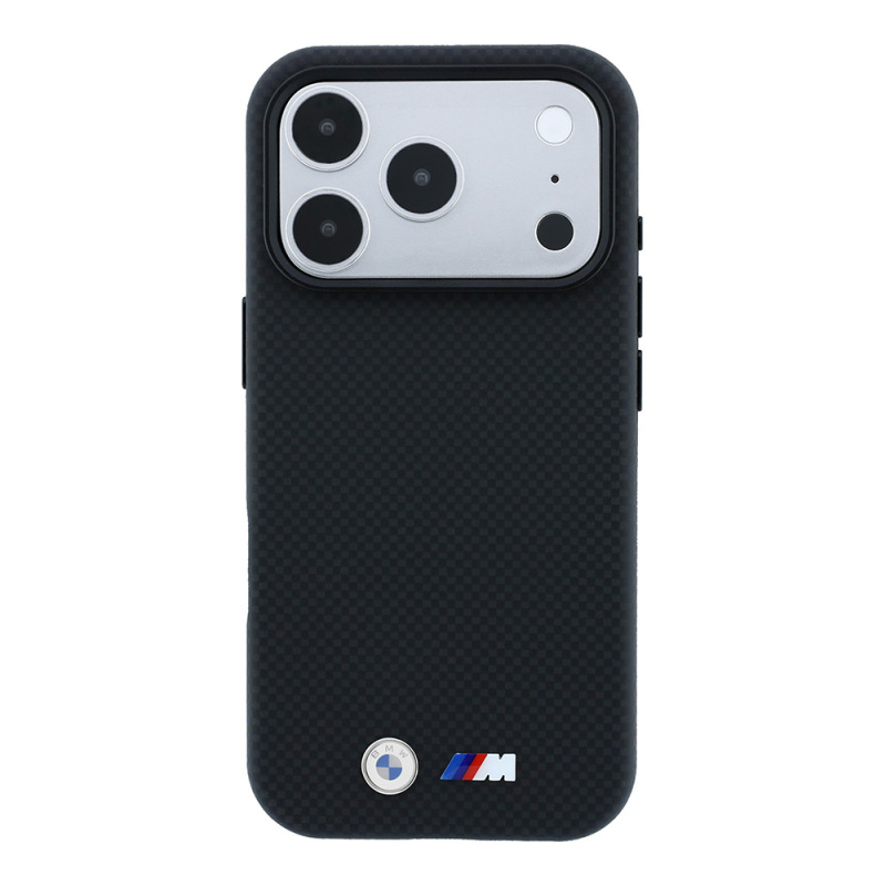 Apple iPhone 18 Pro Max Kılıf BMW Orjinal Lisanslı M-safe Şarj Özellikli Metal Logolu Karbon Fiber Kevlar Kapak - 3
