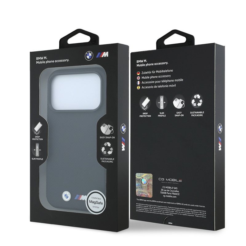 Apple iPhone 18 Pro Max Kılıf BMW Orjinal Lisanslı M-safe Şarj Özellikli Metal Logolu Karbon Fiber Kevlar Kapak - 8