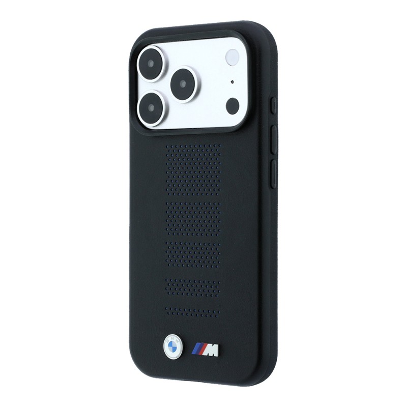 Apple iPhone 18 Pro Max Kılıf BMW Orjinal Lisanslı M-safe Şarj Özellikli PU Delikli Metal M Logolu Kapak - 3