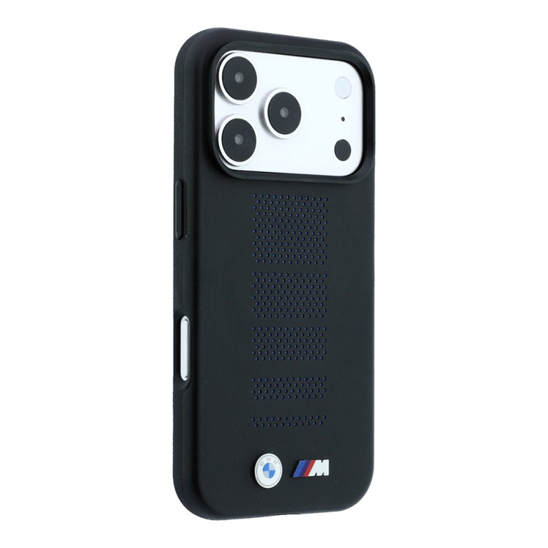 Apple iPhone 18 Pro Max Kılıf BMW Orjinal Lisanslı M-safe Şarj Özellikli PU Delikli Metal M Logolu Kapak - 5