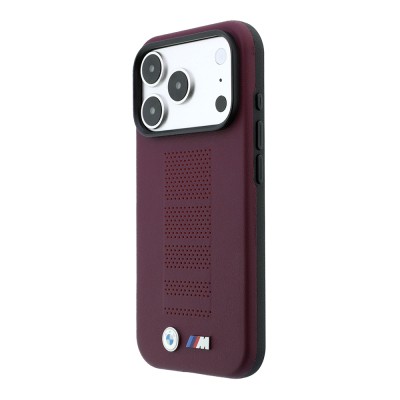 Apple iPhone 18 Pro Max Kılıf BMW Orjinal Lisanslı M-safe Şarj Özellikli PU Delikli Metal M Logolu Kapak - 10