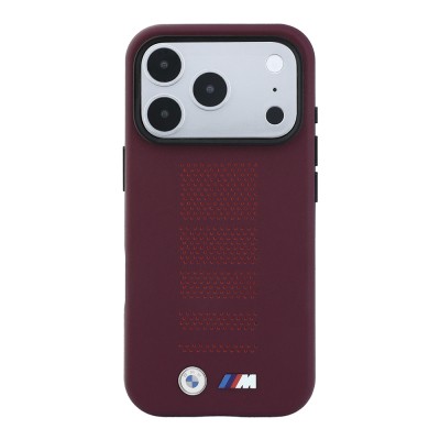 Apple iPhone 18 Pro Max Kılıf BMW Orjinal Lisanslı M-safe Şarj Özellikli PU Delikli Metal M Logolu Kapak - 11