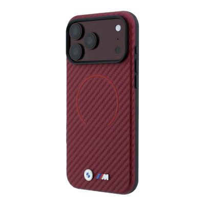 Apple iPhone 18 Pro Max Kılıf BMW Orjinal Lisanslı M-safe Şarj Özellikli PU Metal Logolu Kırmızı Halka Tasarımlı Kapak - 2