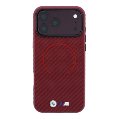 Apple iPhone 18 Pro Max Kılıf BMW Orjinal Lisanslı M-safe Şarj Özellikli PU Metal Logolu Kırmızı Halka Tasarımlı Kapak - 3