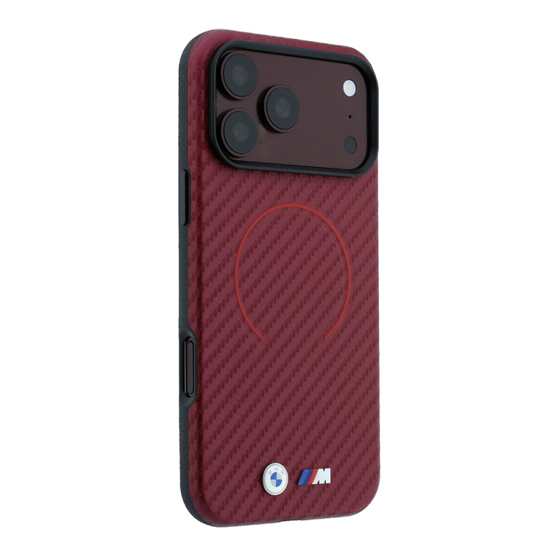 Apple iPhone 18 Pro Max Kılıf BMW Orjinal Lisanslı M-safe Şarj Özellikli PU Metal Logolu Kırmızı Halka Tasarımlı Kapak - 4