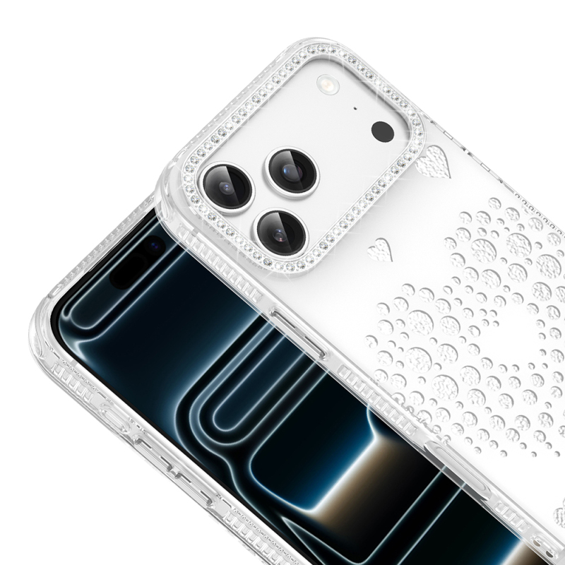 Apple iPhone 18 Pro Max Kılıf Damla Taşlı Zore Rivas Sert PC Kapak - 6