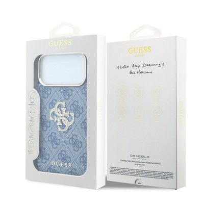 Apple iPhone 18 Pro Max Kılıf Guess Orjinal Lisanslı 4G Büyük Taşlı Resin Logolu PU Kapak - 8