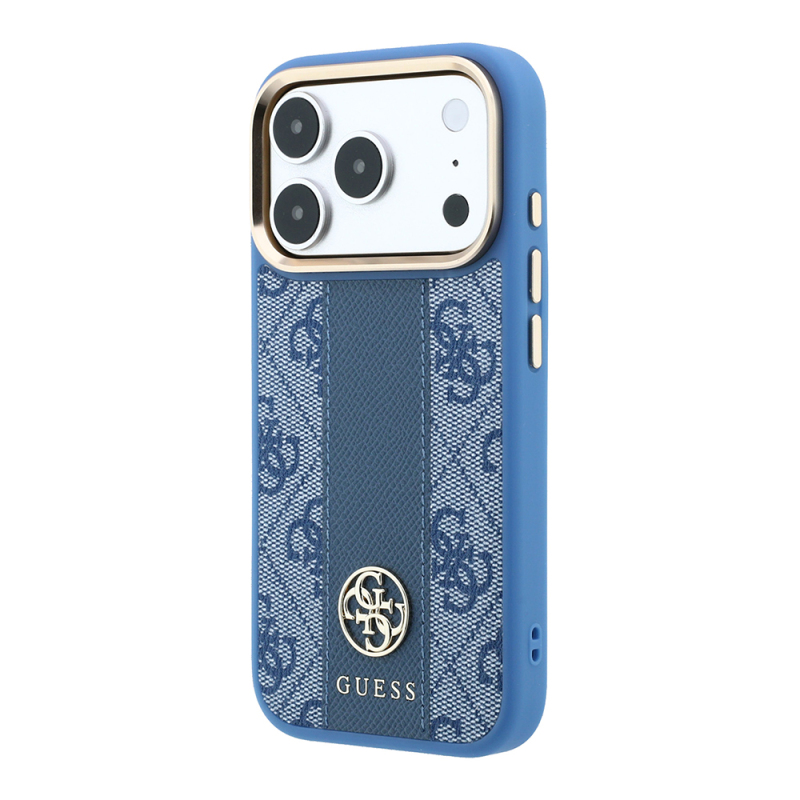 Apple iPhone 18 Pro Max Kılıf Guess Orjinal Lisanslı M-safe Şarj Özellikli Deri 4G Desenli Şeritli Yazı Logolu Kapak - 19