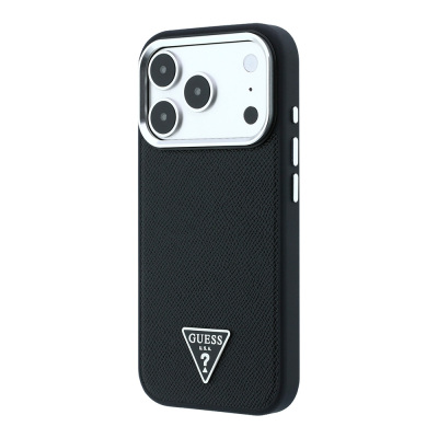 Apple iPhone 18 Pro Max Kılıf Guess Orjinal Lisanslı M-safe Şarj Özellikli Grained Triangle Kapak - 2