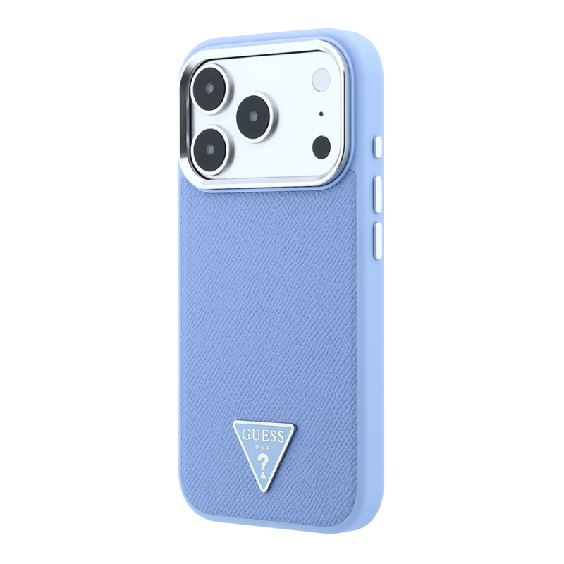 Apple iPhone 18 Pro Max Kılıf Guess Orjinal Lisanslı M-safe Şarj Özellikli Grained Triangle Kapak - 11