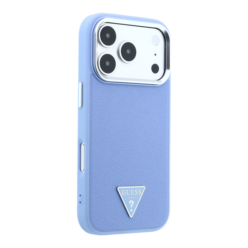 Apple iPhone 18 Pro Max Kılıf Guess Orjinal Lisanslı M-safe Şarj Özellikli Grained Triangle Kapak - 13