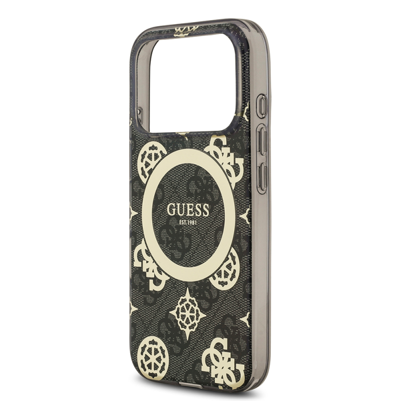 Apple iPhone 18 Pro Max Kılıf Guess Orjinal Lisanslı M-safe Şarj Özellikli IML Peony ve 4G Desenli Klasik Logolu Kapak - 8