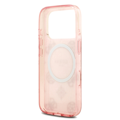 Apple iPhone 18 Pro Max Kılıf Guess Orjinal Lisanslı M-safe Şarj Özellikli IML Peony ve 4G Desenli Klasik Logolu Kapak - 16