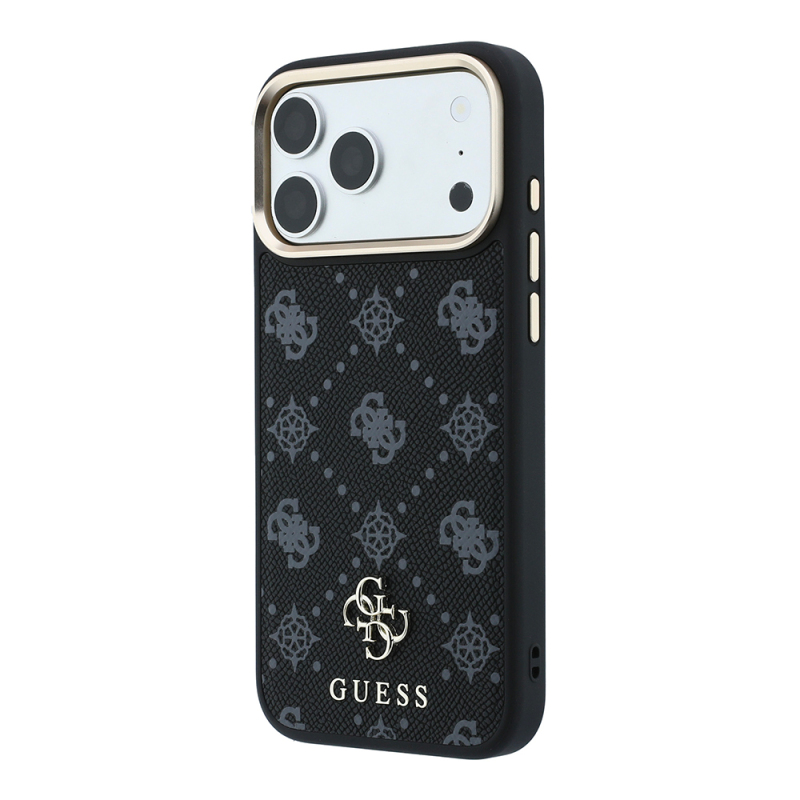 Apple iPhone 18 Pro Max Kılıf Guess Orjinal Lisanslı M-safe Şarj Özellikli Klasik Yazı ve 4G Logolu PU Deri Peony Kapak - 10