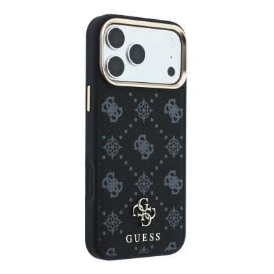 Apple iPhone 18 Pro Max Kılıf Guess Orjinal Lisanslı M-safe Şarj Özellikli Klasik Yazı ve 4G Logolu PU Deri Peony Kapak - 12