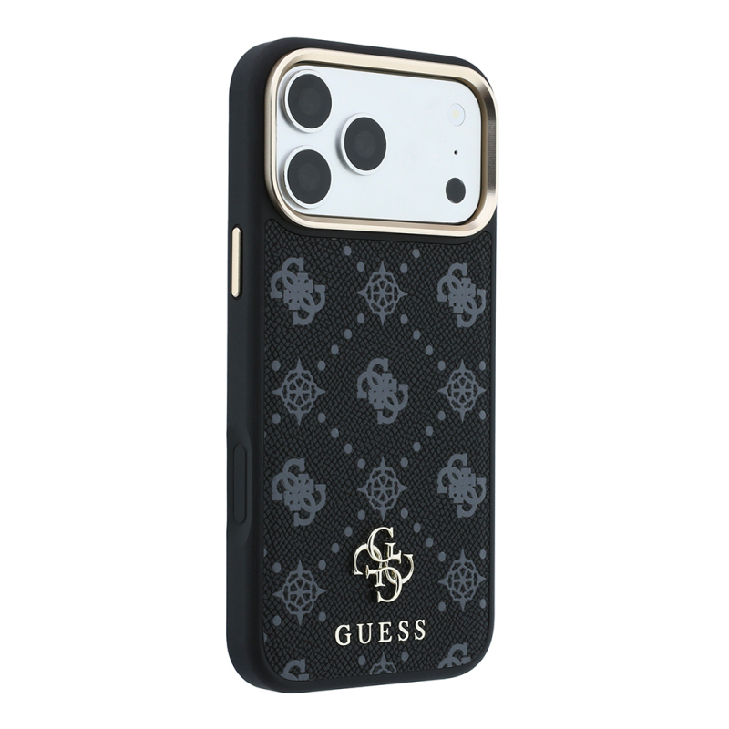 Apple iPhone 18 Pro Max Kılıf Guess Orjinal Lisanslı M-safe Şarj Özellikli Klasik Yazı ve 4G Logolu PU Deri Peony Kapak - 12
